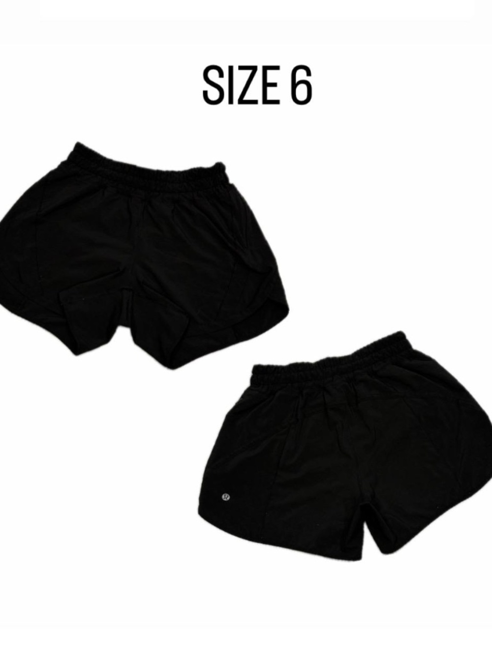 Lululemon Black Tracker Short - Size 6 - Women’s Athletic Running Gym Shorts.